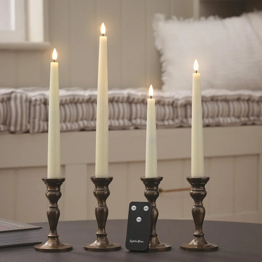 TruGlow LED Dinerkaarsen - met afstandsbediening - Set van 4 (IVOOR)