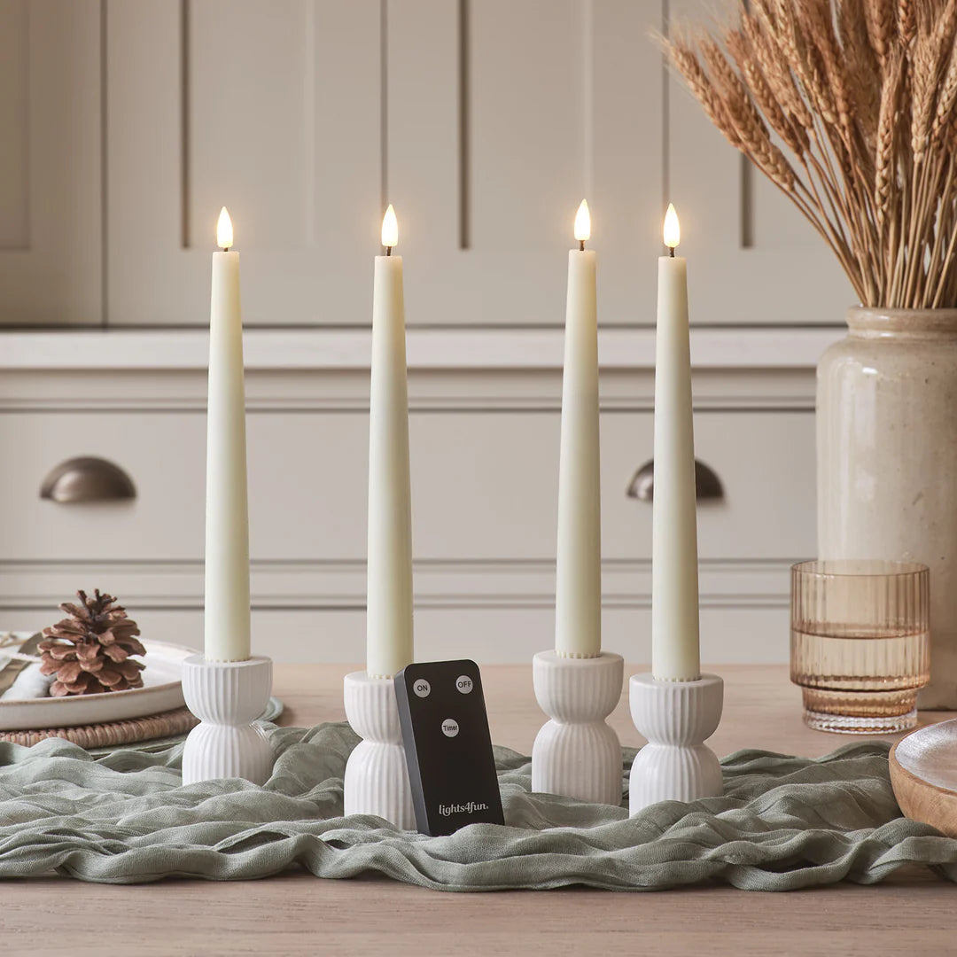 TruGlow LED Dinerkaarsen Echte was - met afstandsbediening - Set van 4
