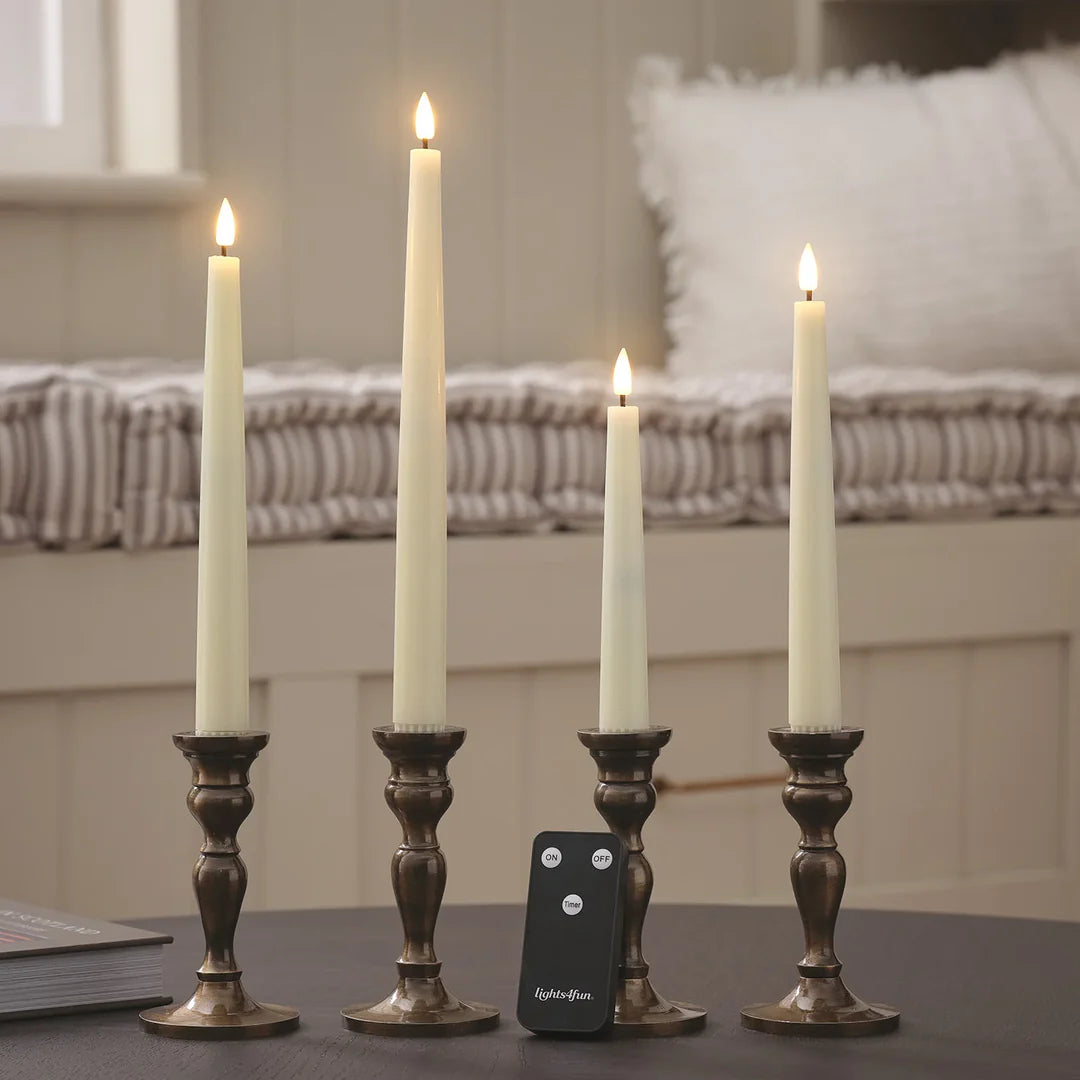 TruGlow LED Dinerkaarsen - met afstandsbediening - Set van 4 (IVOOR)