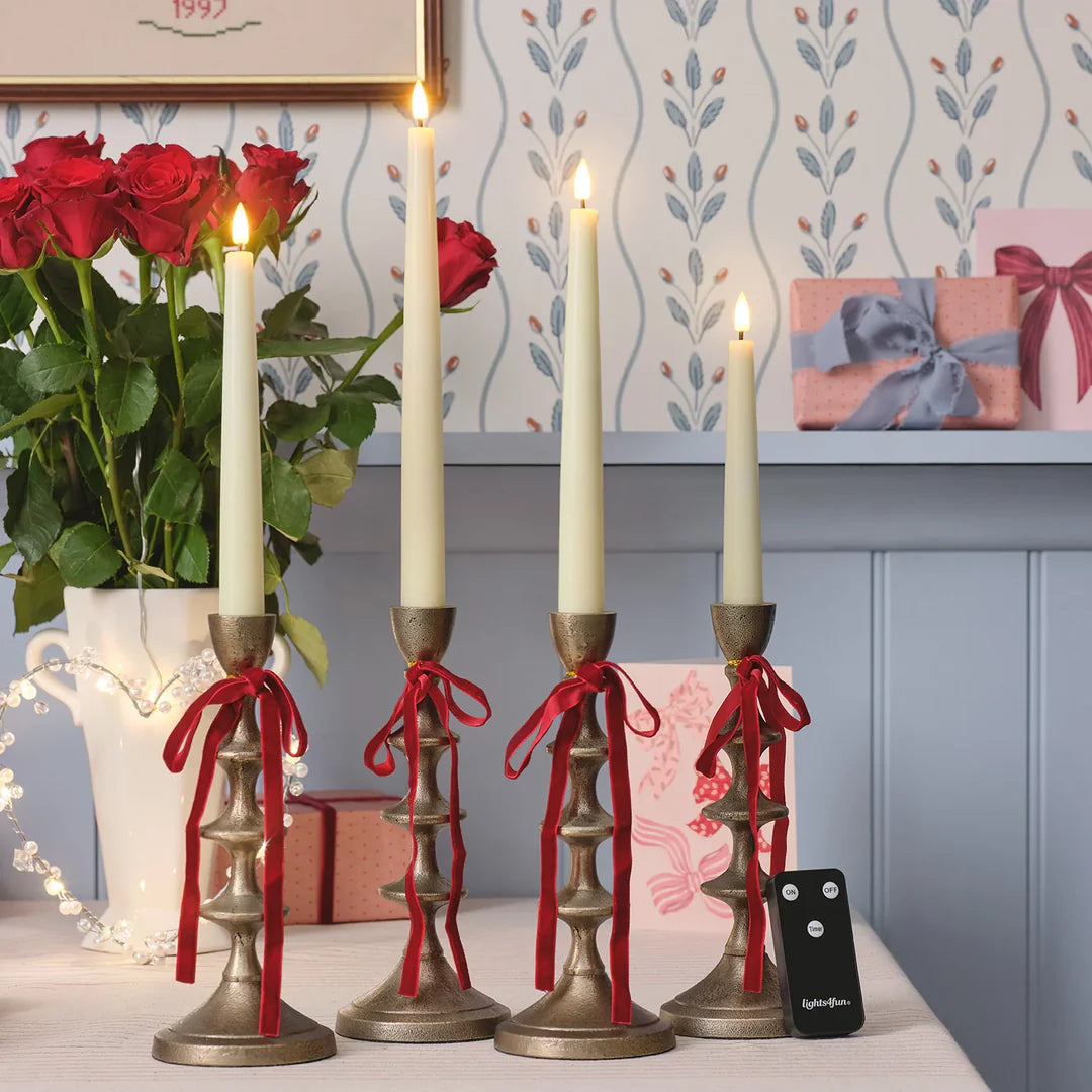 TruGlow LED Dinerkaarsen - met afstandsbediening - Set van 4 (IVOOR)