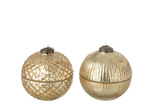 Set van 2 Geurkaarsen Kerstbal Goud large